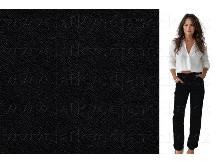 teplakovina na kalhoty 280 g cerny denim
