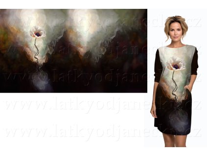 bavlneny uplet 200g panel 100 cm smetanovy kvet