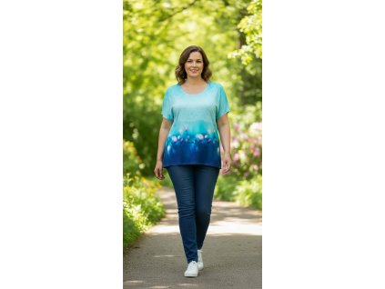 ODĚVY SKLADEM -  Halena  Tyrkysová louka - vel. 2XL/3XL