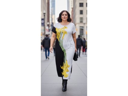 ODĚVY SKLADEM * Šaty Žluté lilie * vel. 2X/3XL