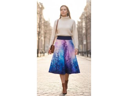 ODĚVY SKLADEM - Maxipůlkolová sukně Fialový sen - vel. S/M