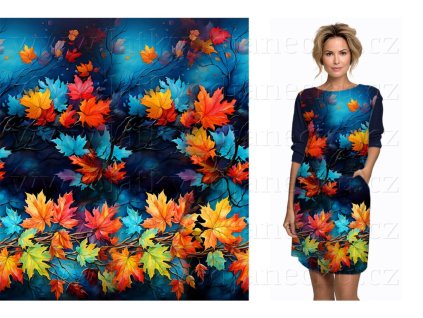 Ferra teplákovina 250g - PANEL 100x156 cm - Listí