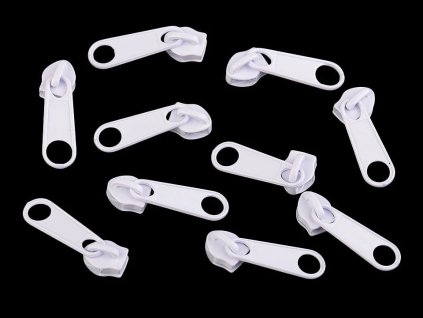 Bílá - Jezdec ke spirálovým zipům 5 mm