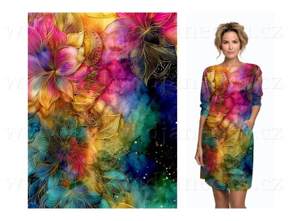 Teplákovina 240g - PANEL na přední díl XL 100 cm - Elixír Mandaly