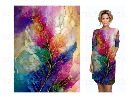 Bavlněný úplet 200g - PANEL na přední díl  XL 100 cm - Elixír Větvička