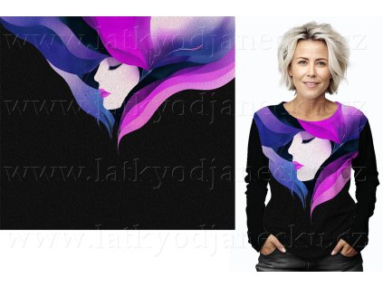 SKLADEM 12/2 - Bavlněný úplet 200g - PANEL na přední díl XL 80 cm - Tvář barevná