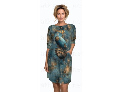 Teplákovina 240g - PANEL na přední díl XL 100 cm - Steampunk Vzducholoď