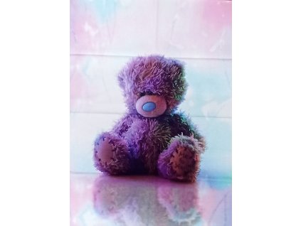 Bavlněný úplet  *  PANEL S * Fialový medvídek