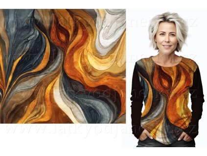 Bavlněný úplet TOP 180 g - PANEL na přední díl XL 80 cm - Teplé vlnění