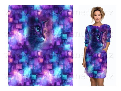 teplakovina 240g panel na predni dil mikinosatu 100 cm kocka na karu