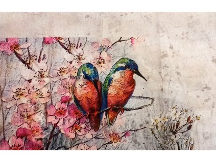 Kočárkovina - panel na tašku -Ptáčci