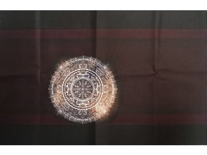 Kočárkovina - panel na tašku - Mandala na hnědé