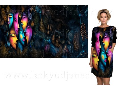 Ferra 260g PANEL na šatytuniku 100x156 cm Barevné masky