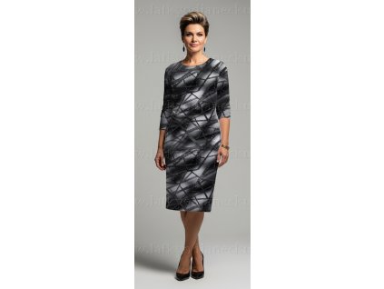 LEDEN - Metráž - materiál dle výběru - Grafitová geometrie