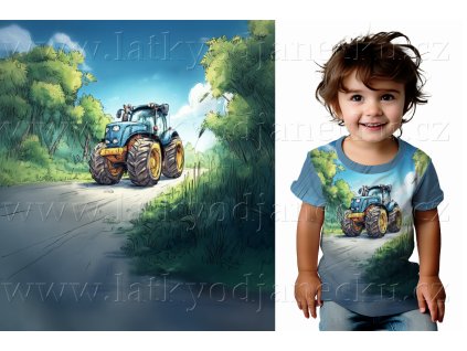 Bavlněný úplet TOP 180g -  PANEL S - Kluci - Traktor