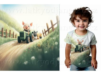 Bavlněný úplet TOP 180g -  PANEL S - Zelená - Traktor