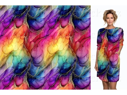 Bavlněný úplet TOP 200g - Elixír Abstrakt