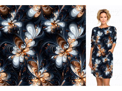 Ferra úplet 230g - Fraktálové kvítí - KUS 0,8m