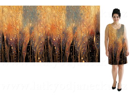 Bavlněný úplet 180g - PANEL 100 cm - Abstraktní pole