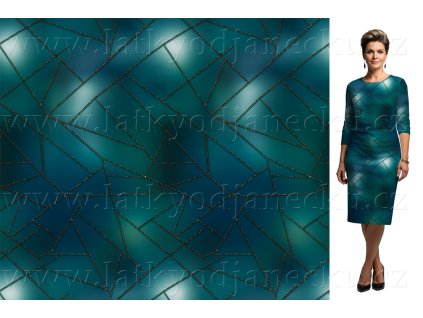 Teplákovina TOP 240 g - Mořská geometrie