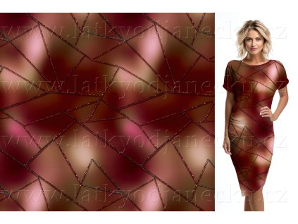 Viskozový úplet 230g - Rubínová mozaika