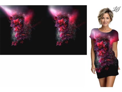 Bavlněný úplet 180g - PANEL XL 100 cm - Karmínová záře