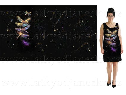 Viskozový úplet 230g - Panel 100 cm - Duhová křídla