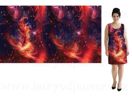 Viskozový úplet 230g - Panel 100 cm - Fénixovo pírko