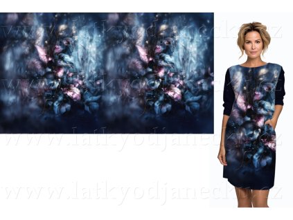 Teplákovina 240g - PANEL na šaty 100 cm - Hvězdné listí