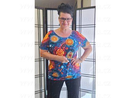 Bavlněný úplet TUR - Mozaikové mandaly - KUS 0,9m