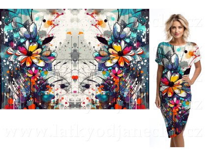 Viskozový úplet TOP 230g - Panel 120 cm - Řád v chaosu