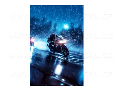 Motorka v dešti