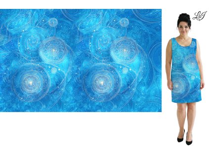 Kimo úplet - PANEL 100x158 cm - Tyrkysová mandala