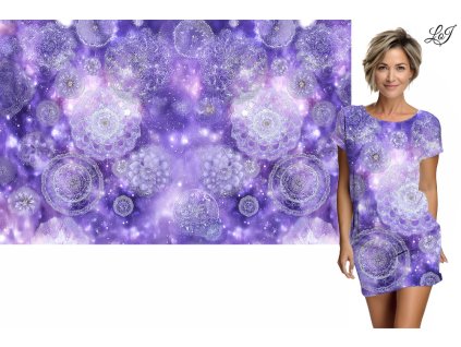 Kimo úplet - PANEL 100x158 cm - Mandaly na lila