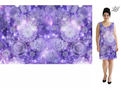 Kimo úplet - PANEL 100x158 cm - Mandaly na lila