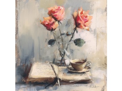 norjan Three roses in a vase coffee and a book chaos 5 pr 44d31c77 5656 4285 9cf8 b17fd0db0148 2