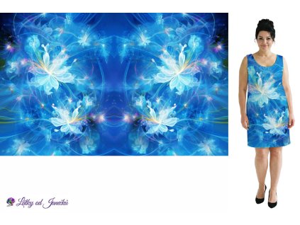 Bavlněný úplet TOP 180g - PANEL 100 cm - Bílé květy