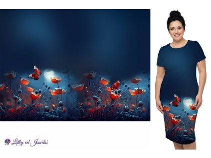 Kimo úplet - PANEL 120x158 cm - Máky s motýlem