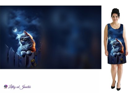 Kimo úplet - PANEL 100x158 cm - Kočka na plotě