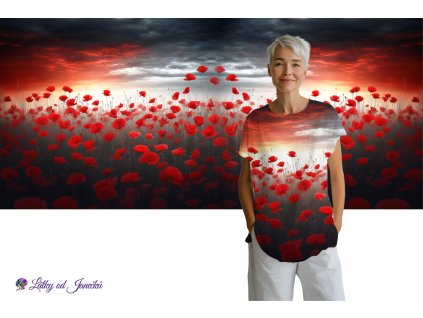 Kimo úplet - PANEL 80x158 cm - Červené máky