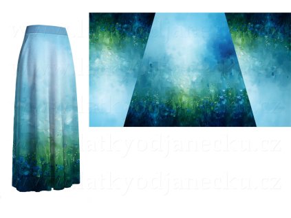 Viskozový úplet 190g * Modrozelená  * PANEL NA SUKNI 100x176 cm