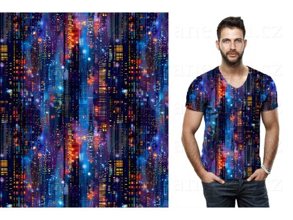 Baumwollstrickware TUR 200g * Blue night city