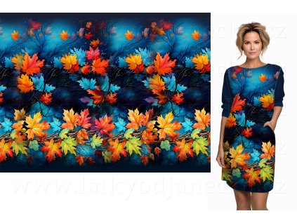 Ferra TEPLÁKOVINA 260g * PANEL 100x156 cm * Listí na modré