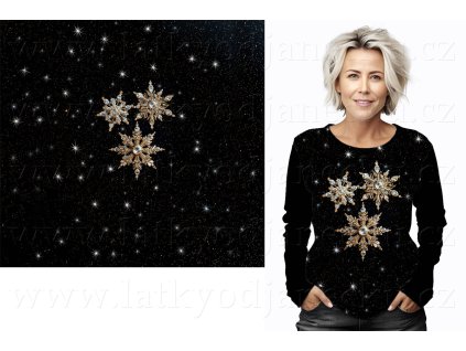 Jerseystof Baumwolle TOP 240g * PANEL XL 80 cm * Flockenschmuck