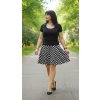 ODĚVY SKLADEM - Půlkolová sukně ZE SILKY Puntíky - vel. XL