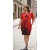 ODĚVY SKLADEM - Šaty Karmínový květ - vel. 2XL