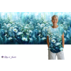 Bavlněný úplet TOP 180g - PANEL 80 cm - Záplava kopretin