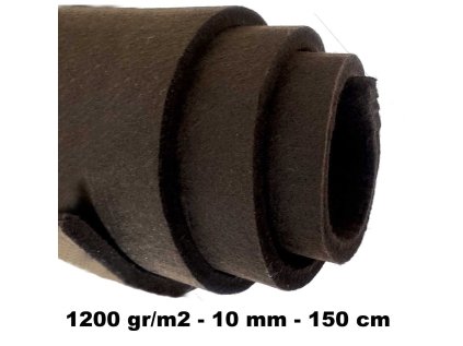Technický filc 10 mm barva Hnědá, šířka 150 cm