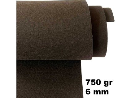 Technický filc 6 mm barva Hnědá, šířka 155 cm