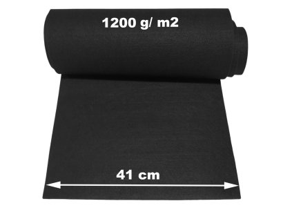 Plsť 8 mm pro dekorativní akustický panel, Černá barva, šířka 41 cm